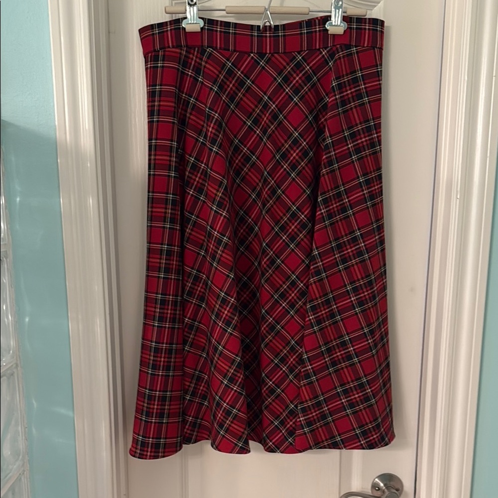 Alex Marie Red A-Line Midi Skirt for Casual Occasions